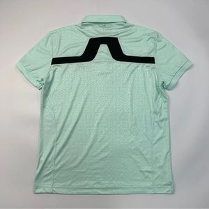 J Lindeberg Polo Shirt Mens XL Sea Mist Green Embossed Jersey Golf